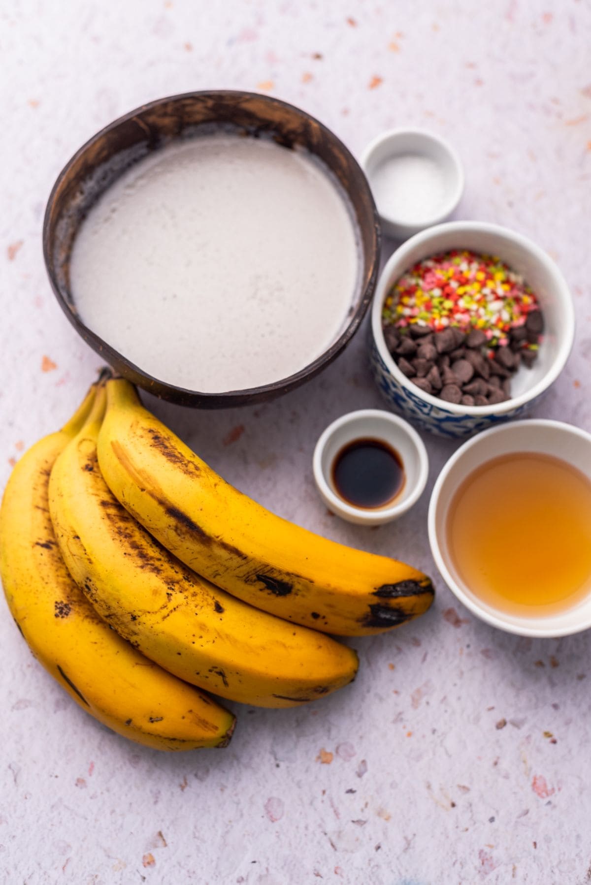 Banana icecream ingredients