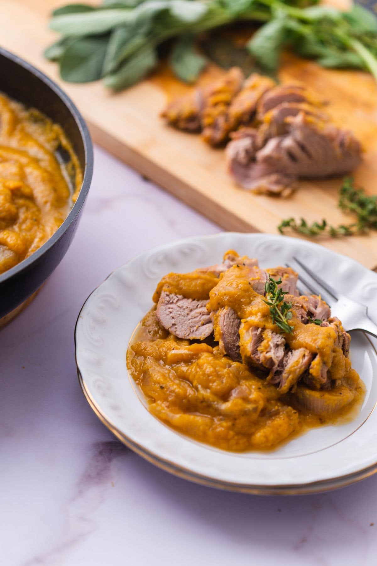 Slow cooker pork loin with peach sauce 5