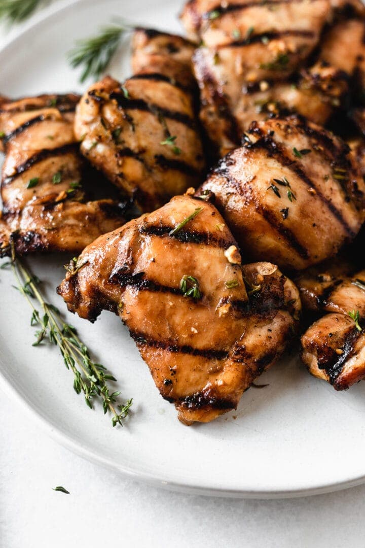 Maple Thyme Grilled Chicken Thighs