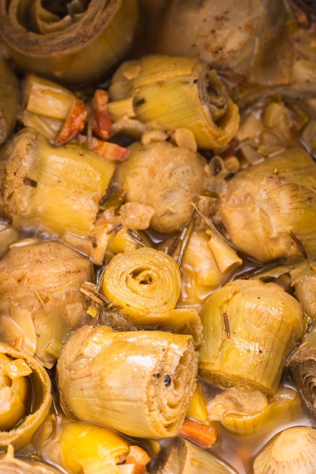 Stewed artichokes in the instant pot step 12