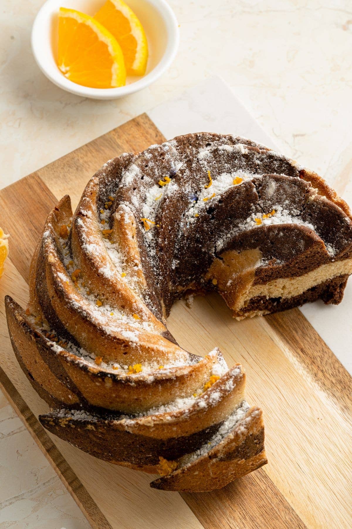 Vegan Orange and Chocolate Marble Cake