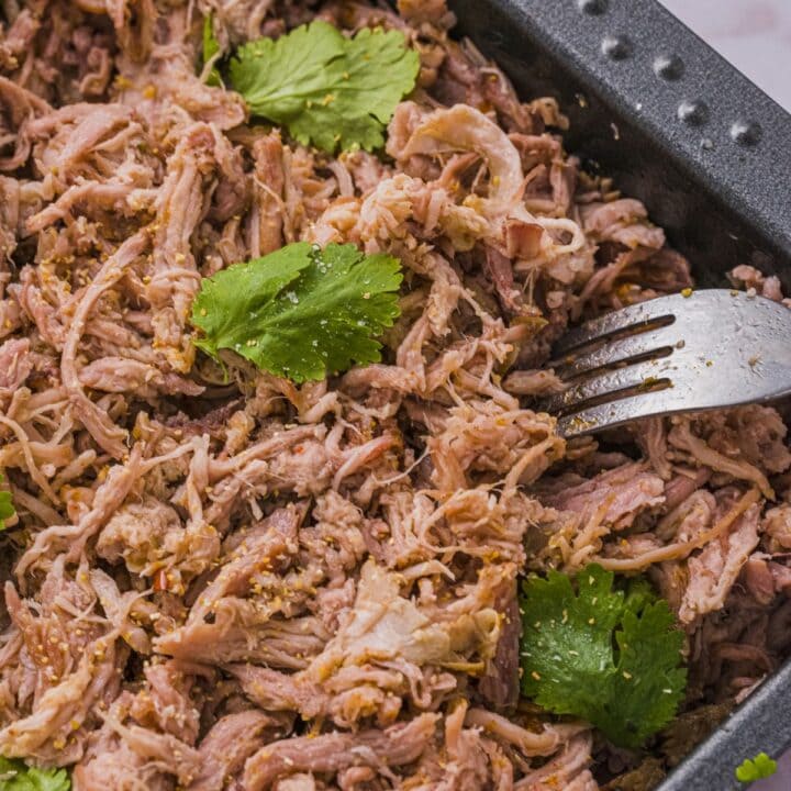 Keto pulled pork made in the slow cooker