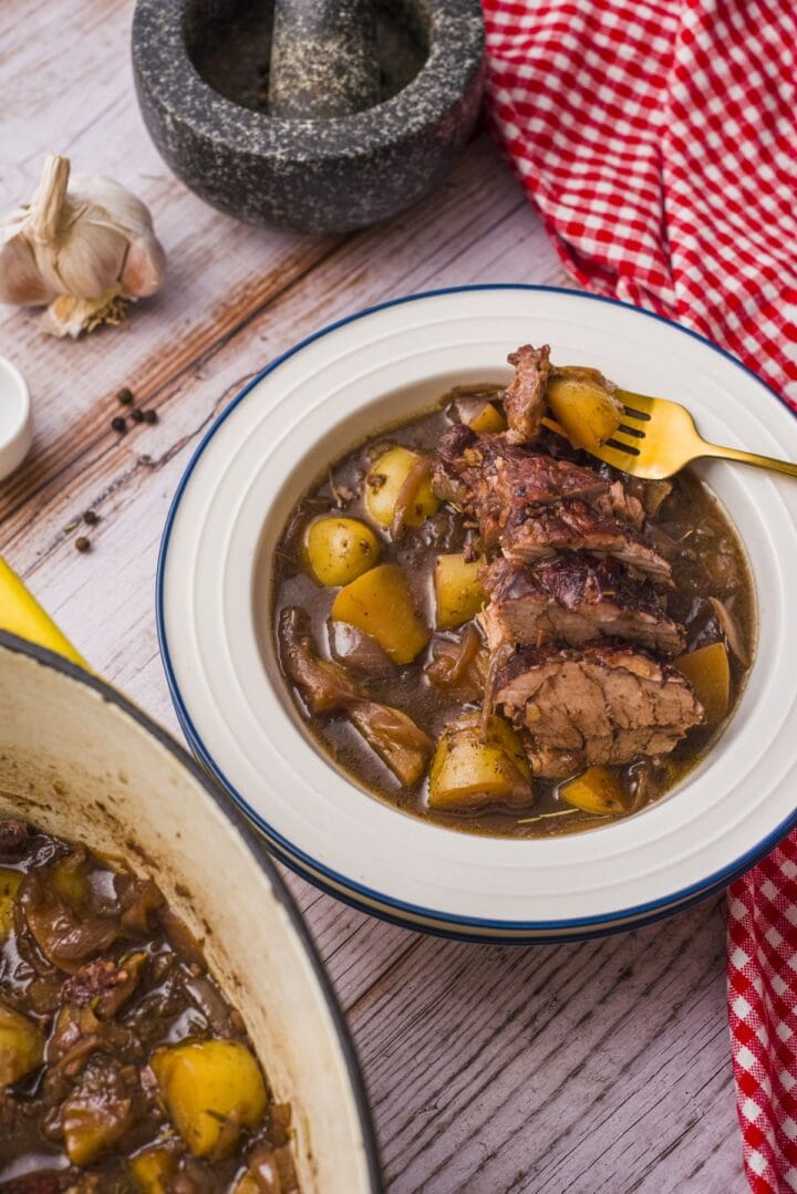 Dutch Oven Pork Tenderloin and Potatoes