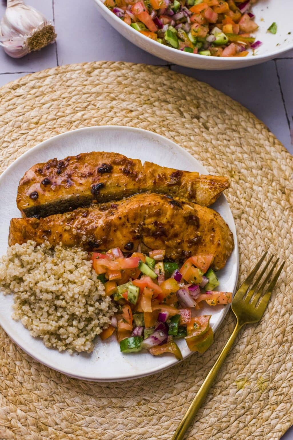 Grilled Salmon with a Quick Honey and Soy Sauce Marinade
