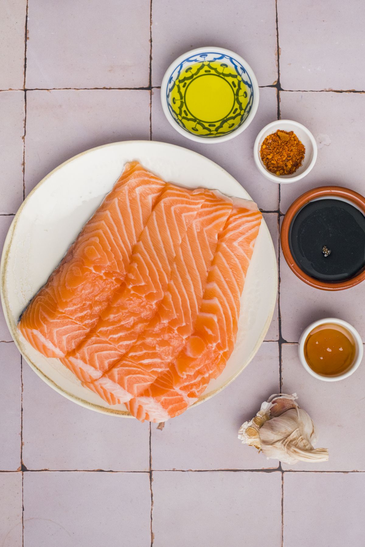 Grilled salmon ingredients