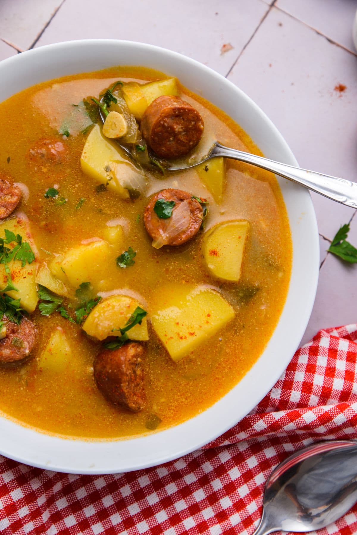 Spanish potato and chorizo soup 2