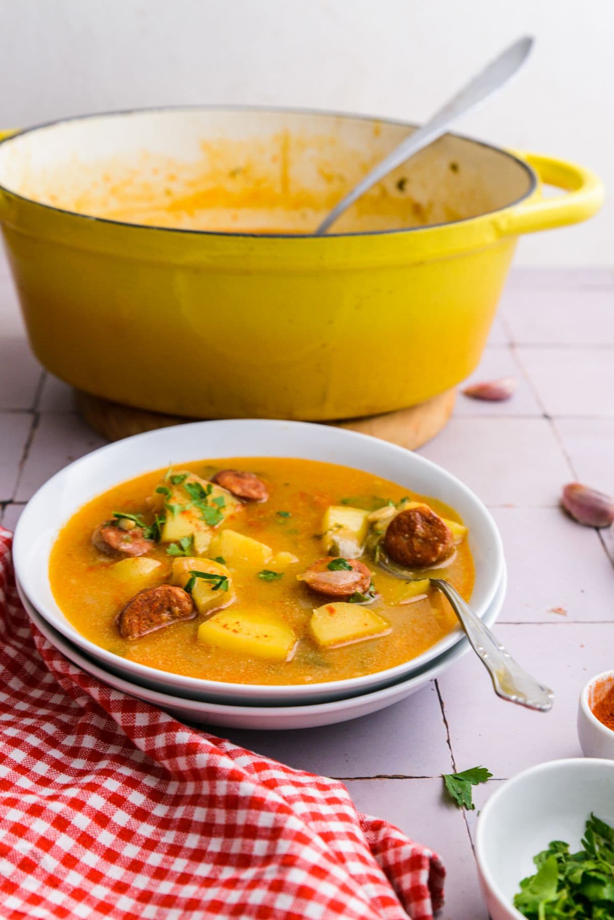 Spanish potato and chorizo soup 4
