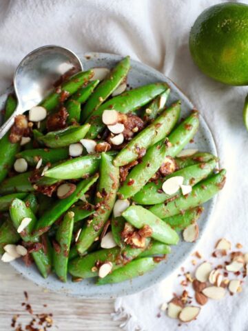 Almond Butter Turned a Bag of Snap Peas Into a Side Dish Worth Repeating