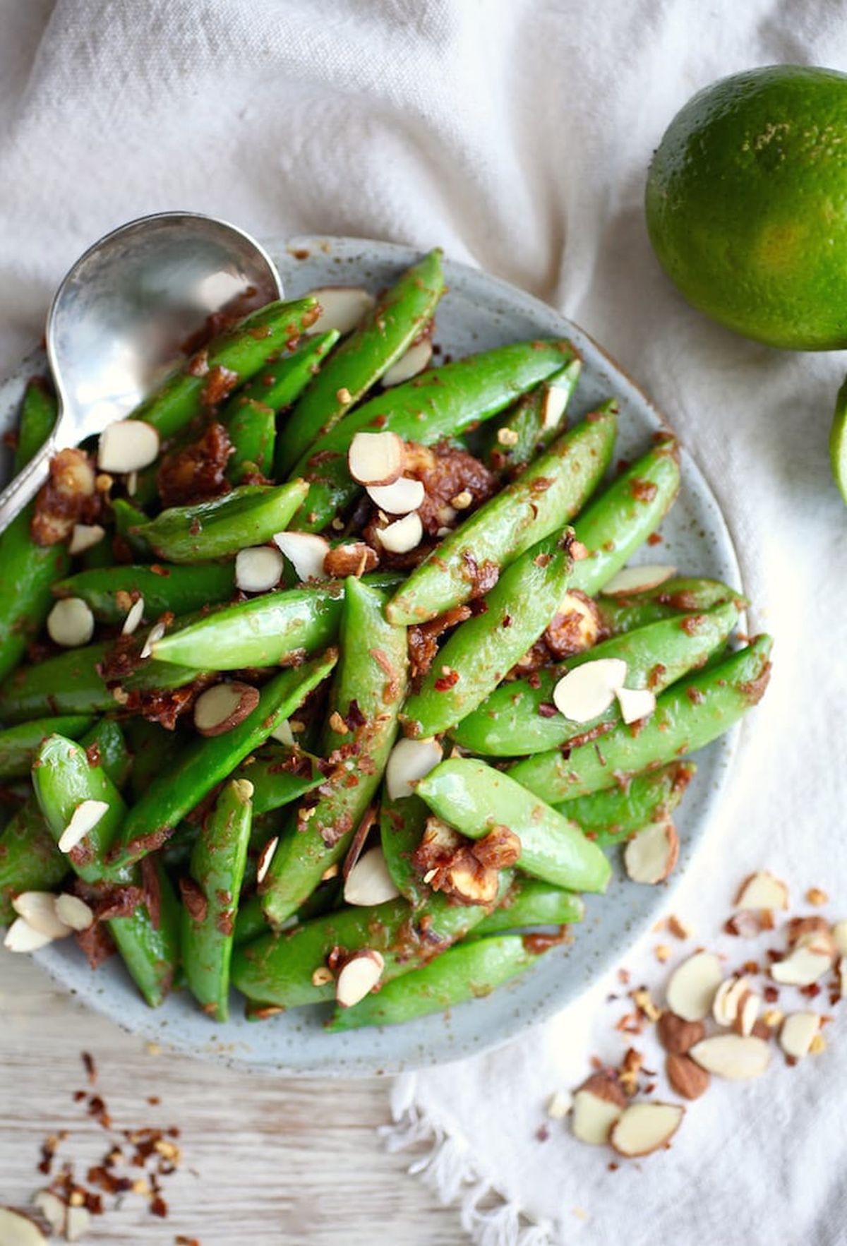 Almond Butter Turned a Bag of Snap Peas Into a Side Dish Worth Repeating