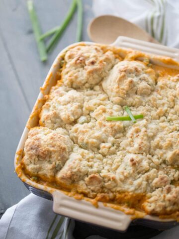 This Buffalo Chicken Cobbler Puts Blue Cheese Biscuits Right on Top of the Filling